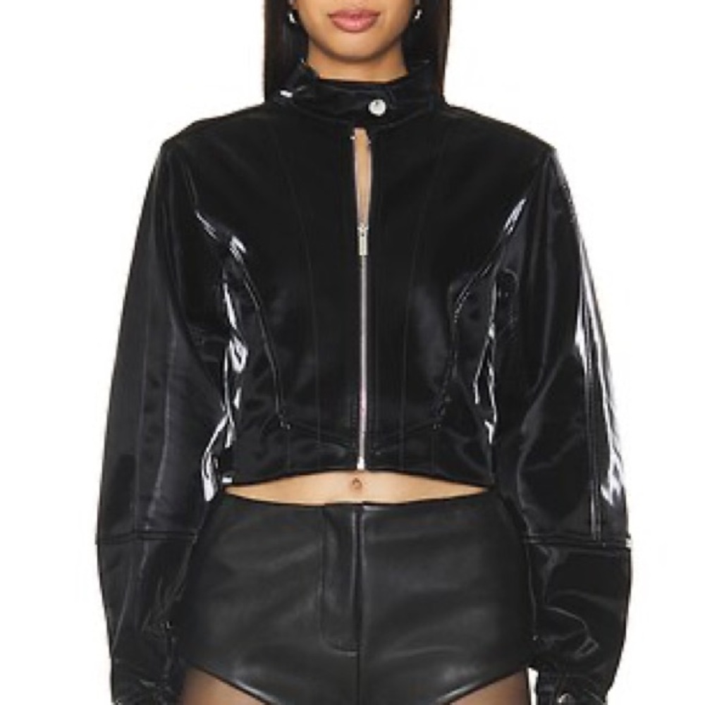 WeWoreWhat Black Cropped Motto Jacket - Women’s Size M